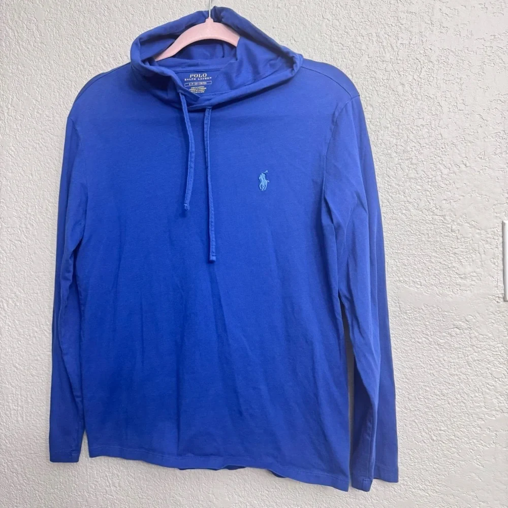 Polo Ralph Lauren Blue Hooded Long Sleeve Tee Men’s Small